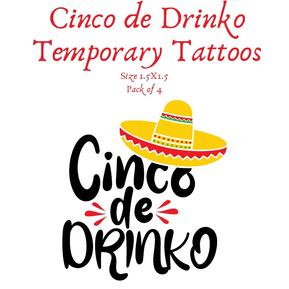 Cinco de Drinko Temporary Tattoos